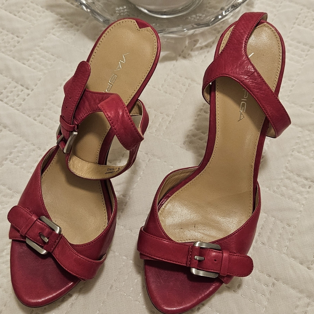 VIA SPIGA CAIN English Rose Fabric Designer Espadrille Platform Sandal